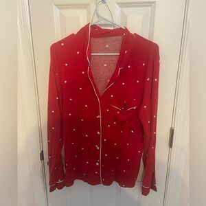 Auden Red Heart Print Women's Top